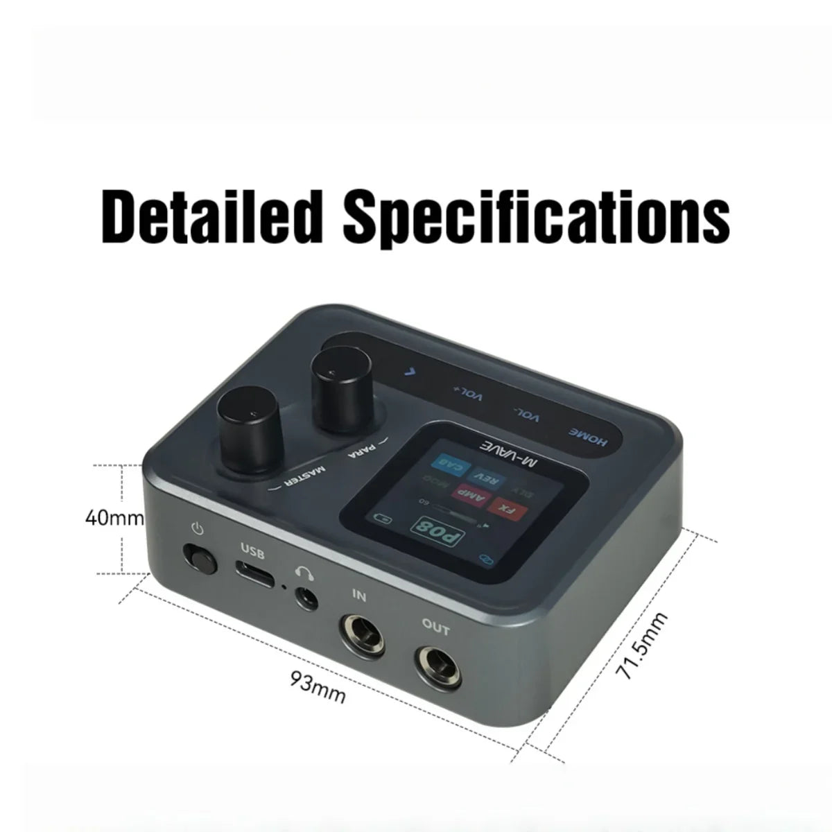 M-VAVE POCKET AMP Mini Guitar Bass Amp 1.54" LCD Color Screen APP Control Multi-Function Desktop Effects Processor Pedal