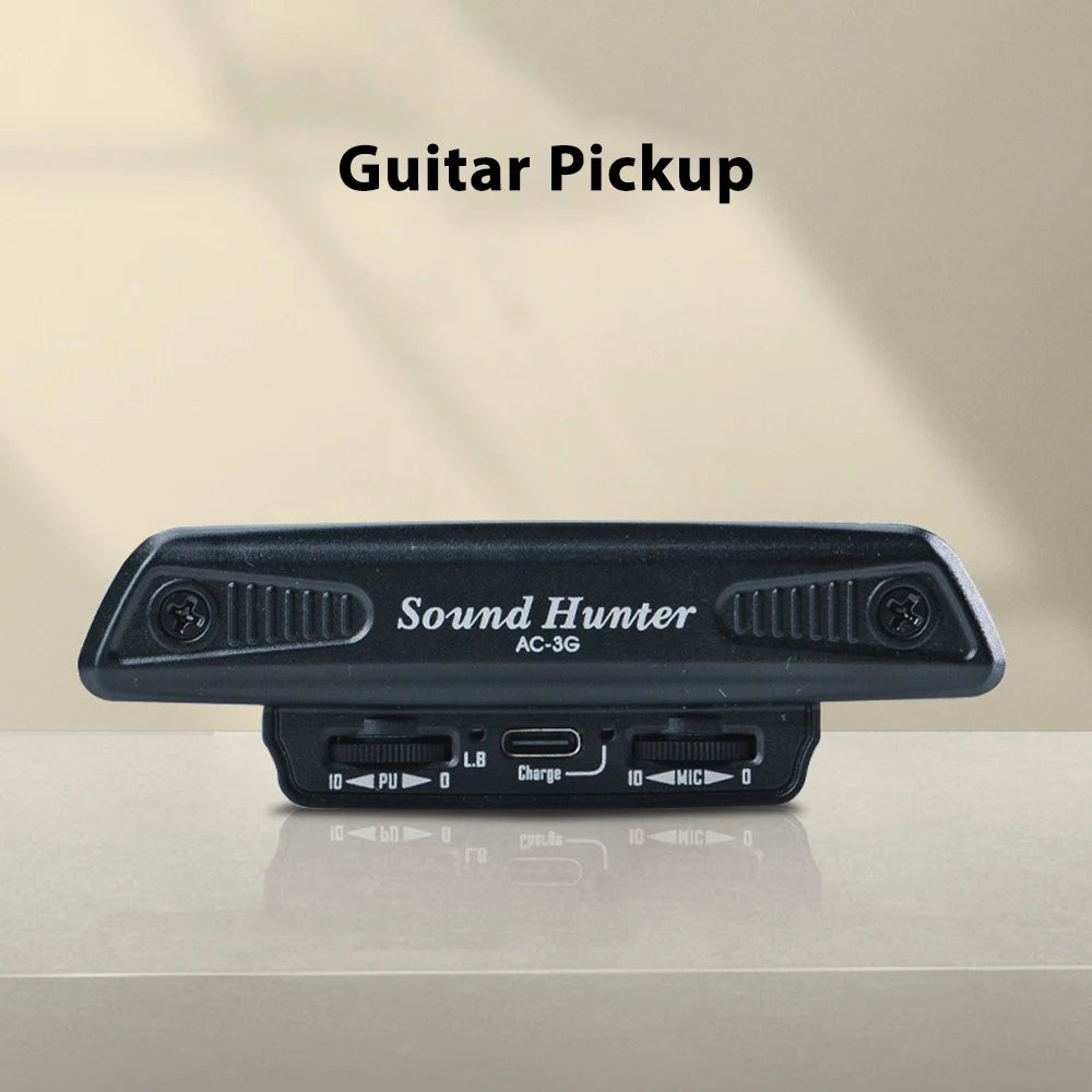 Sound Hunter Guitar Pickup Wooden Guitar Sound Hole Vibration Pickup Active Pickup System Dual Coil Pickup No Punching for Guita