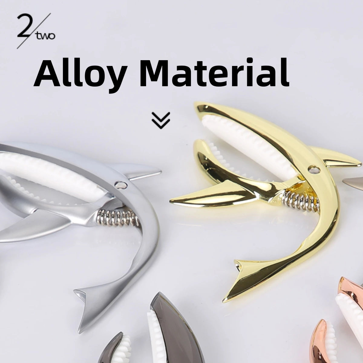 Miwayer Metal Shark Guitar Capo Zinc Alloy for Bass Acoustic and Electric Guitar with Good Hand Feeling, 7 Colors Optional