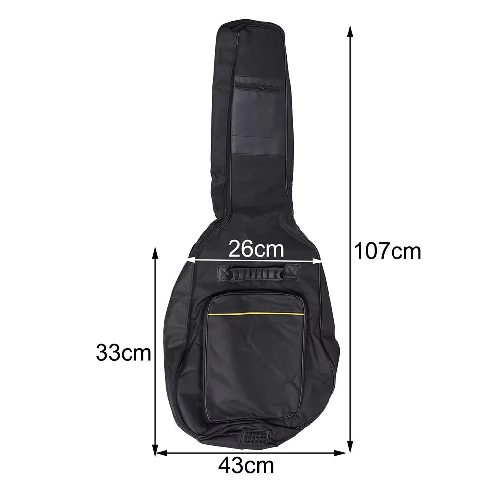 Acoustic Guitar Gig Bag 41 Inch 0.25 Inch Sponge Padding Water Resistent Dual Adjustable Shoulder Strap Guitar Case