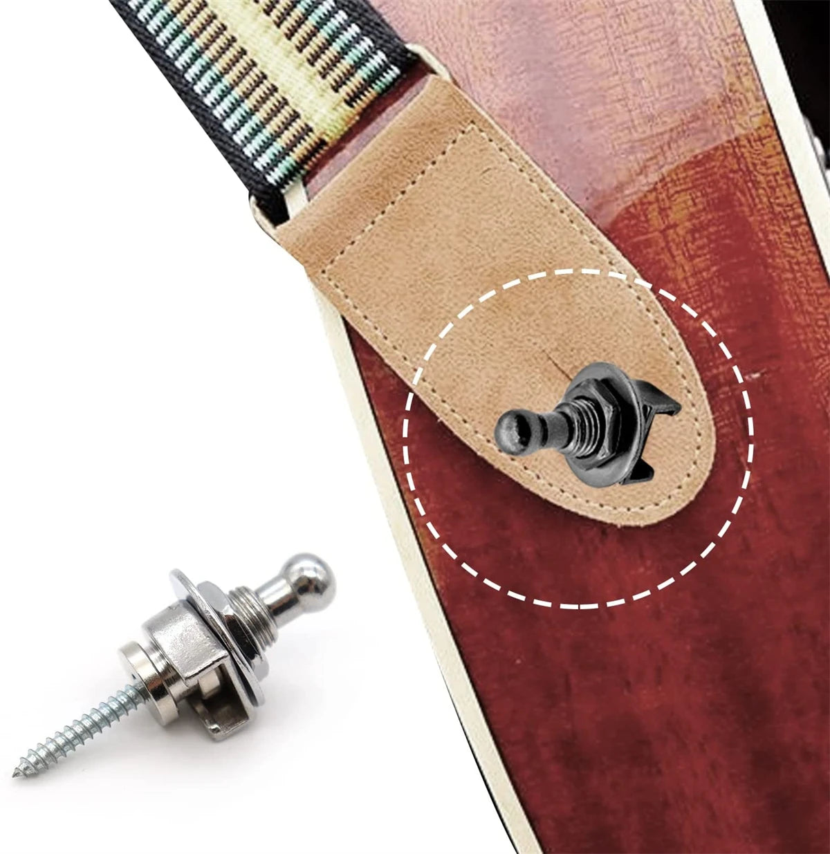 Guitar Strap Buttons Pins 1/2PCS 3 Color For Choose Premium Guitar Strap Locks Metal Security Strap Buttons Metal End Pins