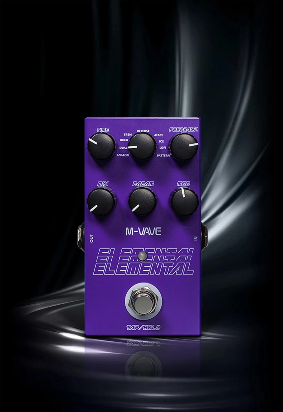 M-vave Elemental Digital Delay Pedal, Delay Guitar Pedal, Support for TAP and HOLD Mode, 9 Different Delay Effects