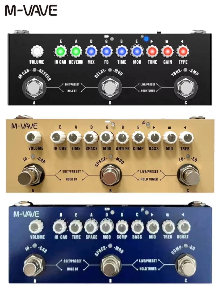 M-VAVE Cube BABY Multi Effects Pedal for Electric Guitar/Bass/Acoustic Guitar 8 IR Cabinets Simulation M-vave Rechargeable Pedal
