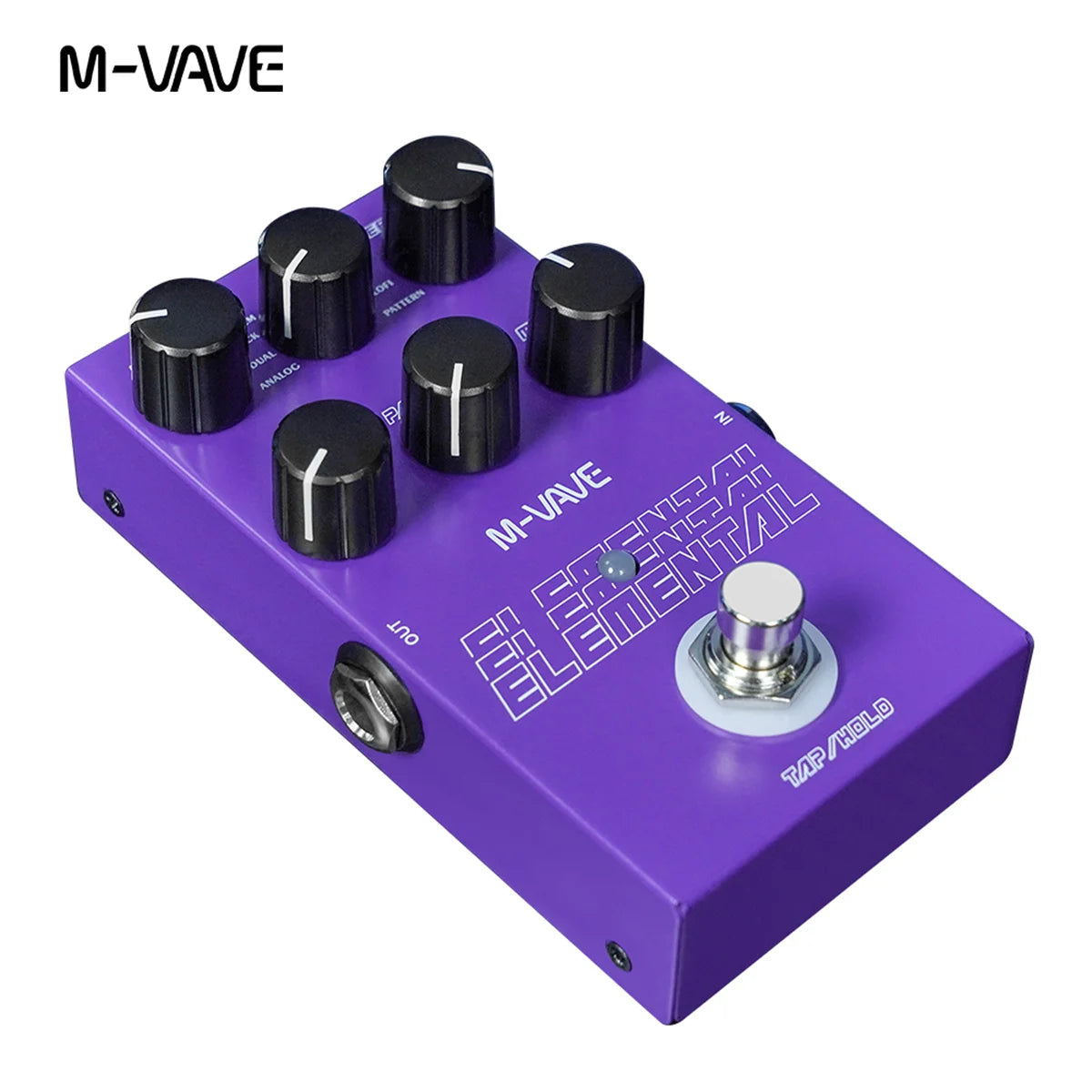 M-vave Elemental Digital Delay Pedal, Delay Guitar Pedal, Support for TAP and HOLD Mode, 9 Different Delay Effects