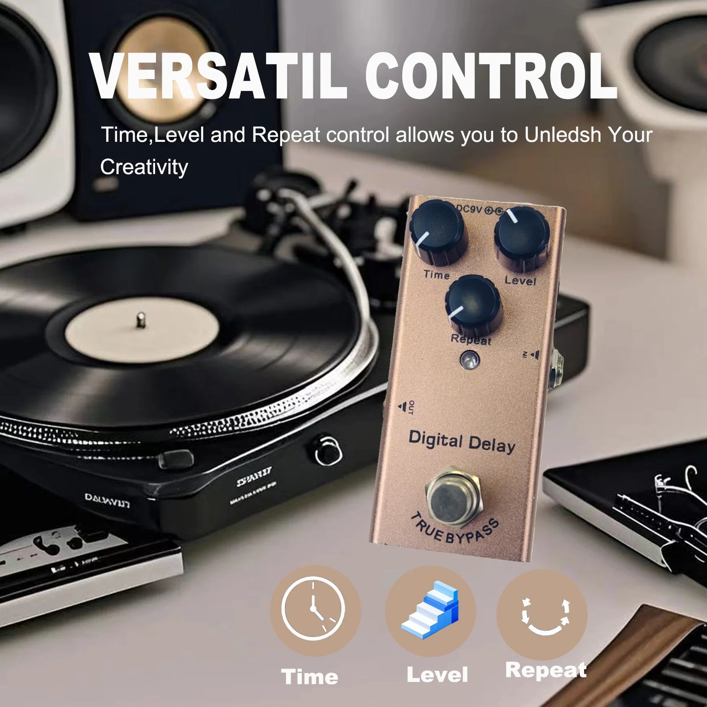 Mini Electric Guitar Effect Pedal Overdrive/Distortion Crunch/US Dream/Chorus/Vintage Phase/Digital Delay/Tremolo