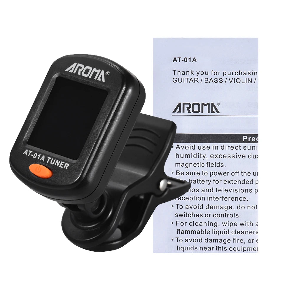 Guitar Tuner AT-01A/101 Foldable Rotatable Clip-on Tuner High Sensitivity for Bass Ukulele Chromatic Guitar Accessories