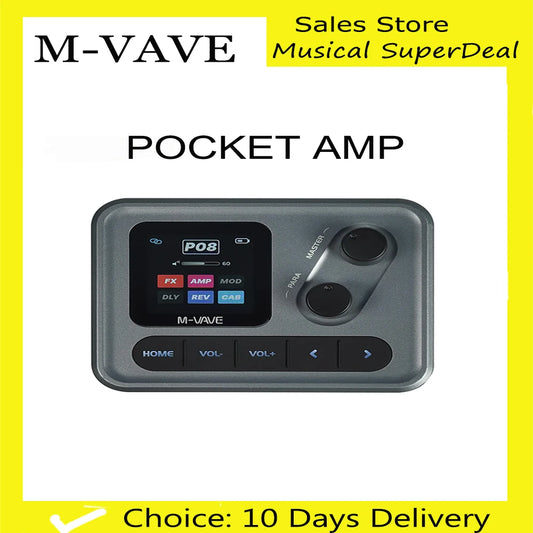 M-VAVE POCKET AMP Mini Guitar Bass Amp 1.54" LCD Color Screen APP Control Multi-Function Desktop Effects Processor Pedal
