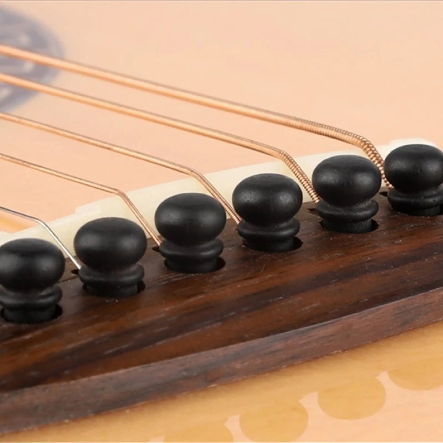Miwayer Ebony Guitar Bridge Pins 6pcs for 6 & 12 String Acoustic Guitar Fixed String Nails