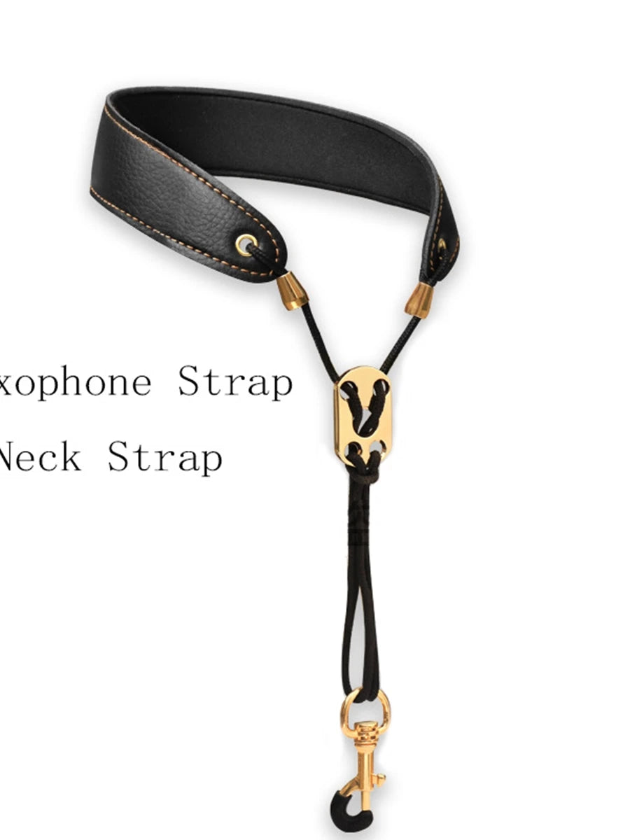 Miwayer Sax Neck Strap Professional Saxophone Harness Leather Padded Soft Neck Sling For Baritone Alto Tenor Soprano Baritone
