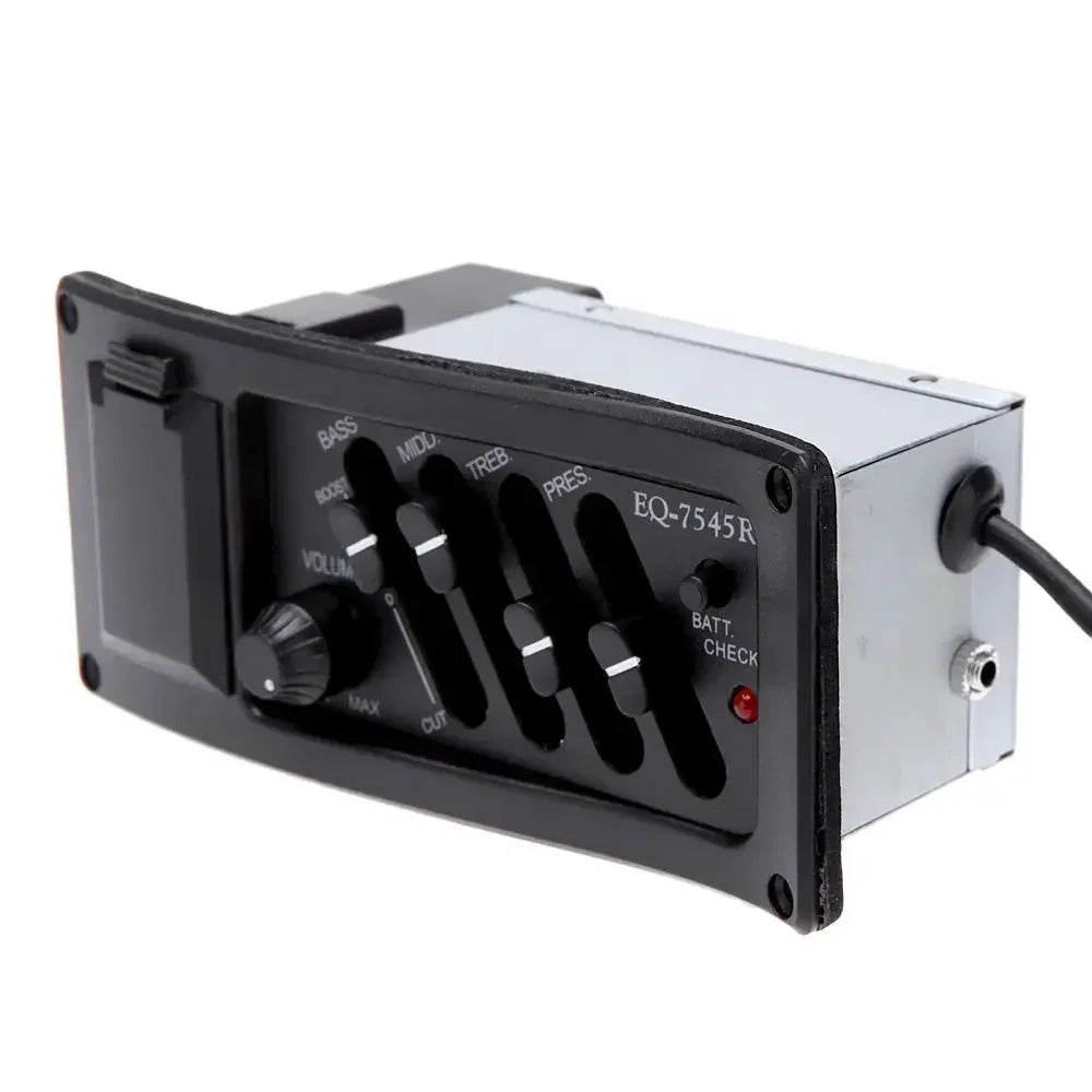 4 Band Guitar Pickup Acoutic Guitar EQ Piezo Pickup Acoustic Guitar Pickup Preamp Amplifier Equalizer Tuner for Acoustic Guitars