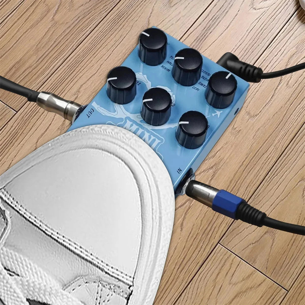 M-VAVE Mini Universe Guitar Effect Pedal Digital Reverb Pedal Digital Modeling Reverberation Effector & 9-Mode Reverb Selection