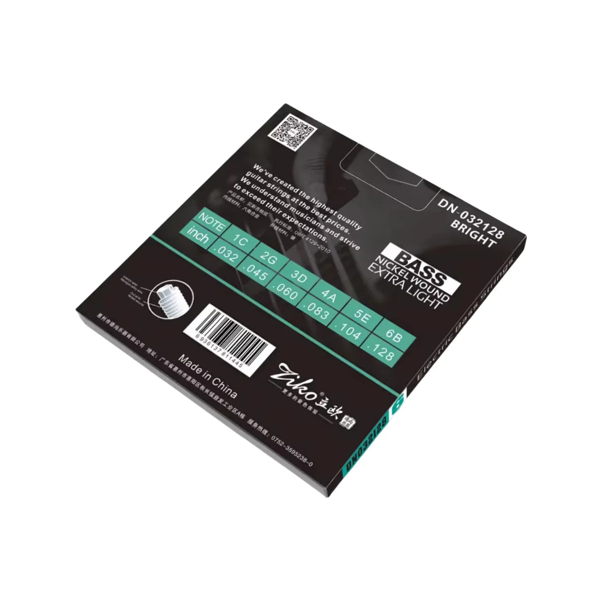 ZIKO Electric Bass Strings 4/5/6 String Bass/Hexagon Alloy Core and Nickel Wound/Electric Guitar Bass Instruments Accessories
