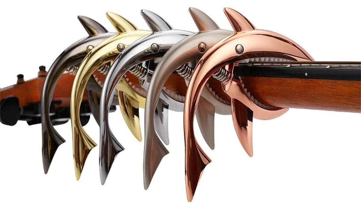 Miwayer Metal Shark Guitar Capo Zinc Alloy for Bass Acoustic and Electric Guitar with Good Hand Feeling, 7 Colors Optional